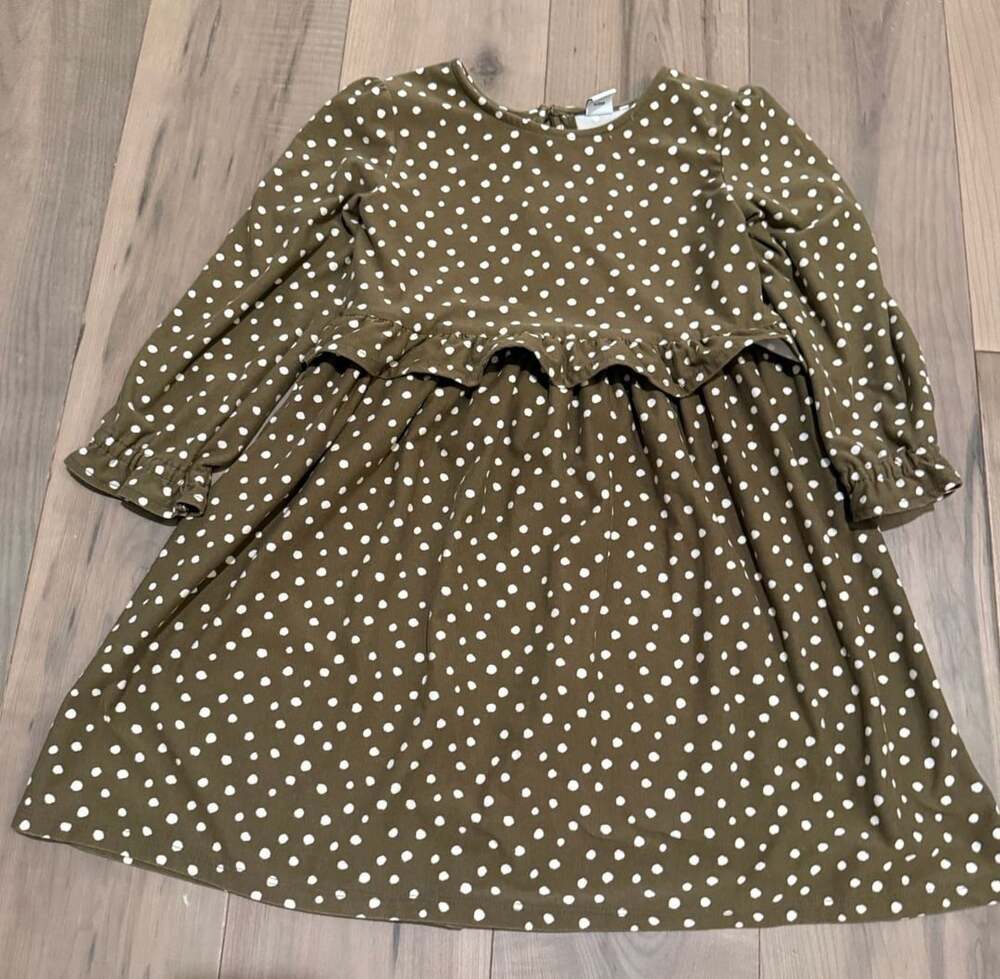 Old Navy Long Sleeve Polka Dot Ruffle Tiered Dress